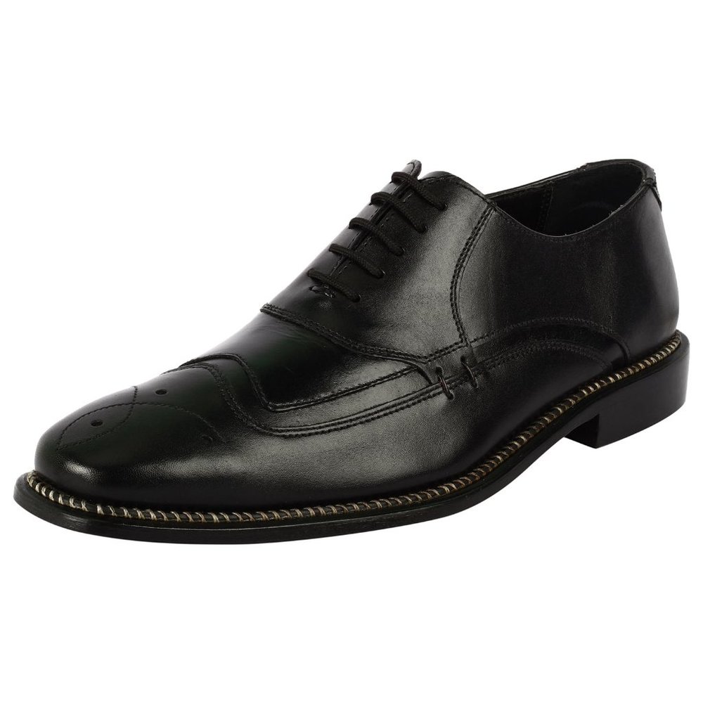 Youth Black Leather Oxford Style Dress Shoes